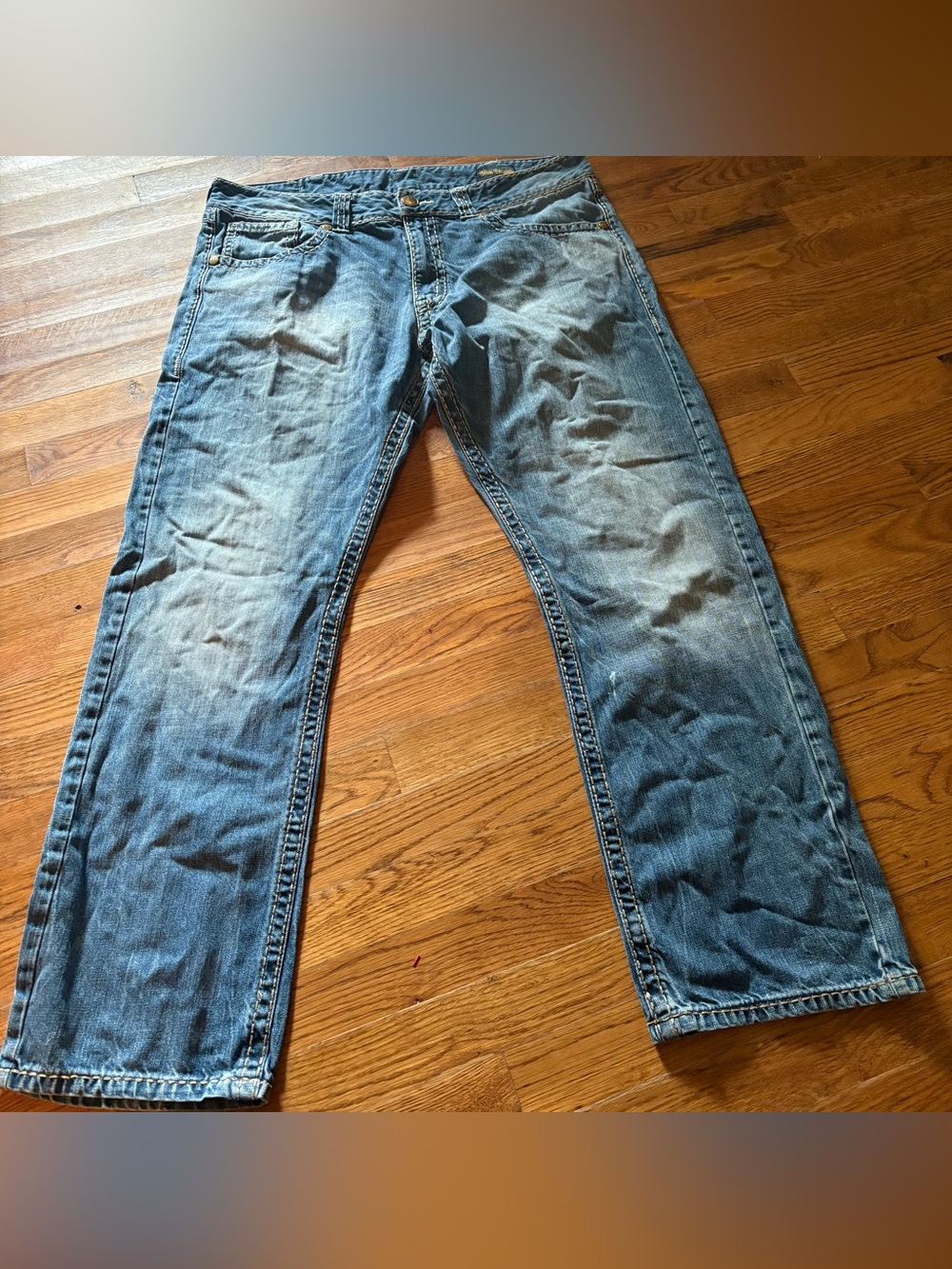 Rock 47 Wrangler Slim Straight Denim Men’s Jeans (MRS47JZ), Size 38 x 32, EUC
